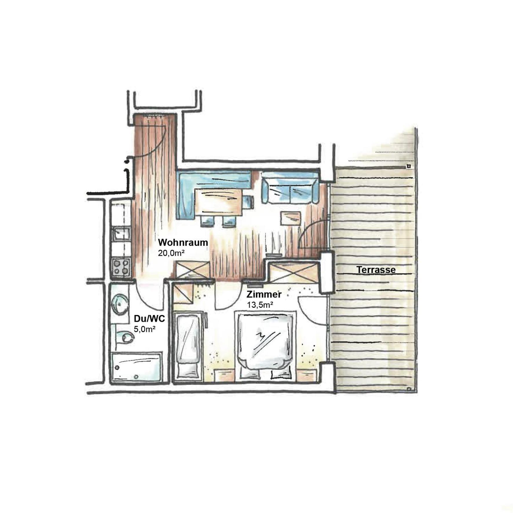 Classic Studio mit Balkon