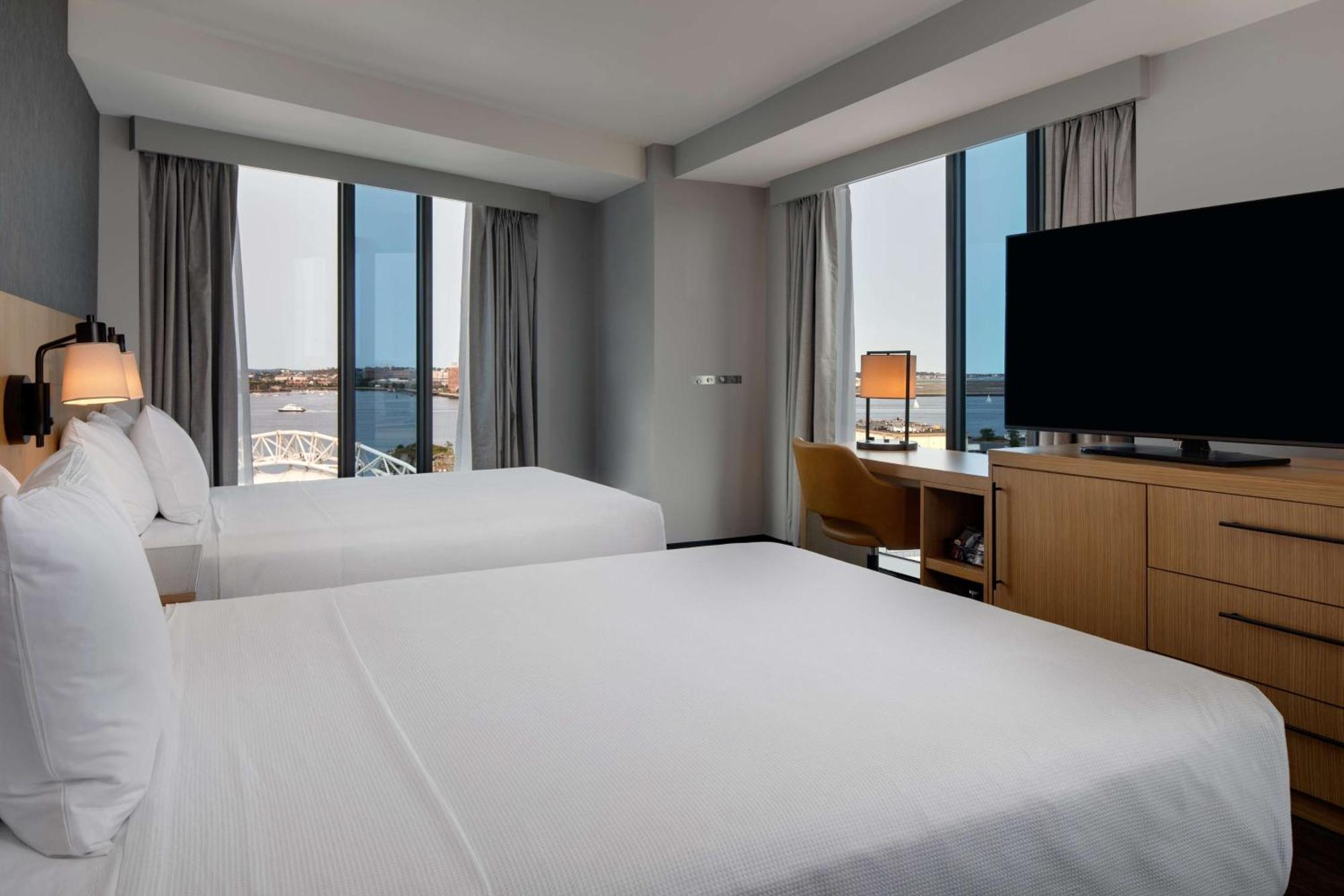 Queen Room with Two Queen Beds, View and Roll-In Shower - Disability Access