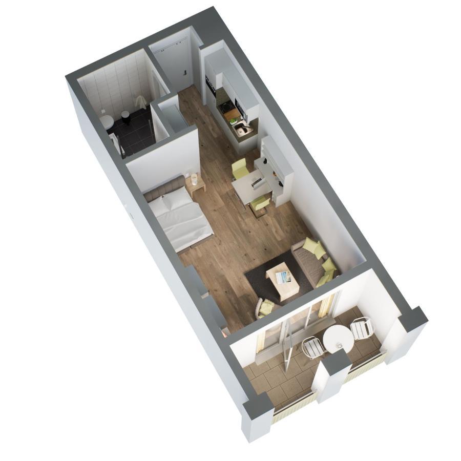 Studio mit Balkon