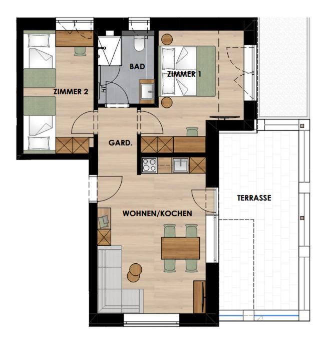 Appartement met 2 slaapkamers