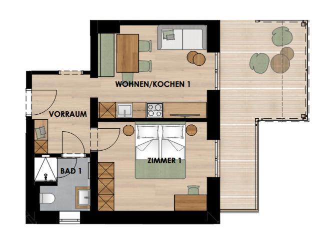 Appartement met Uitzicht op het Gebergte