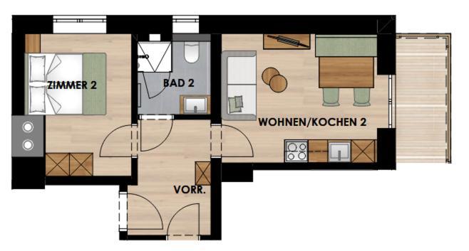 Appartement met Uitzicht op het Gebergte