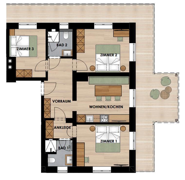 Appartement met 3 Slaapkamers
