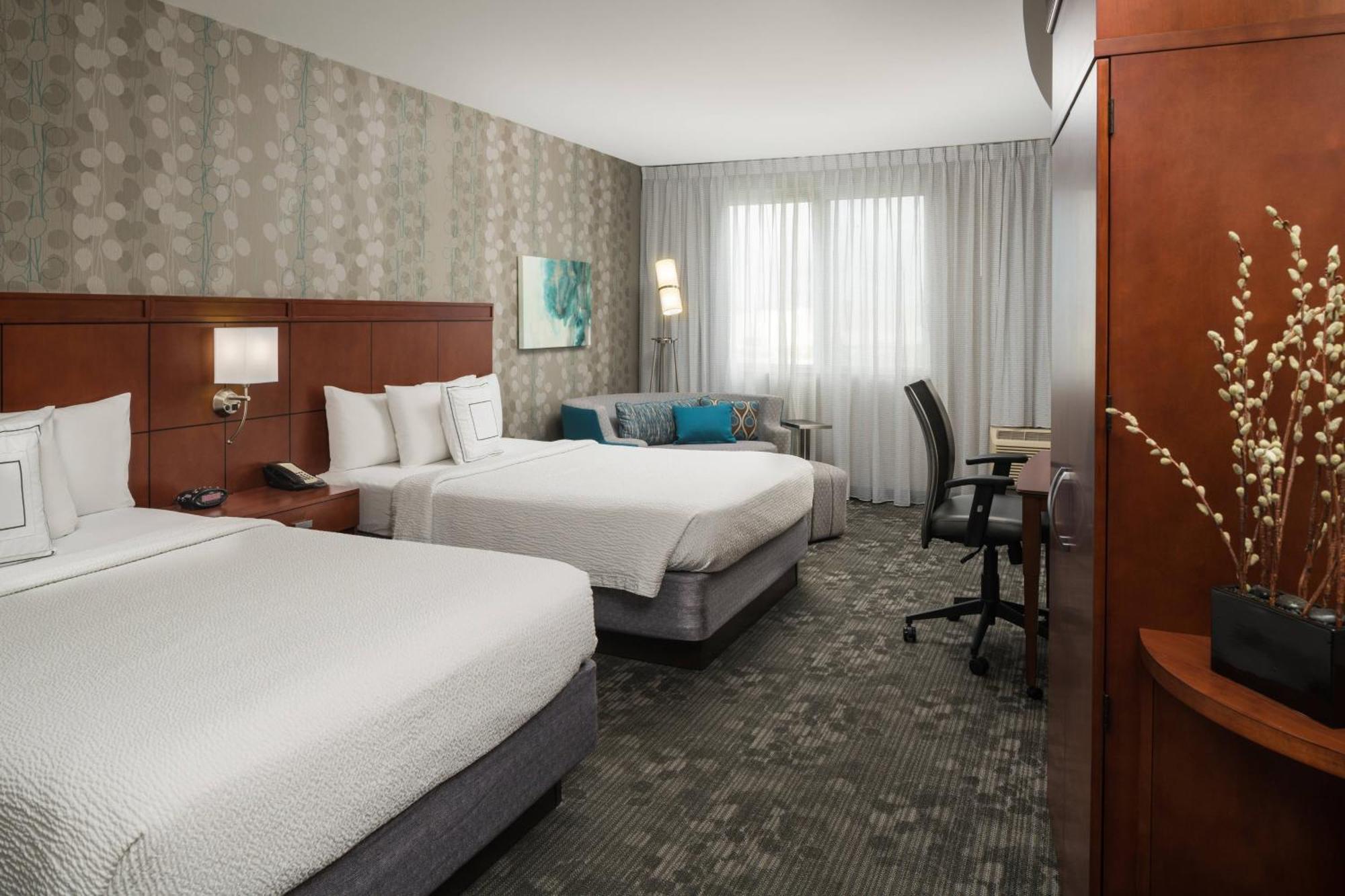 Newly Redesigned Queen Room with Two Queen Beds and Adapted Tub - Mobility and Hearing Accessible