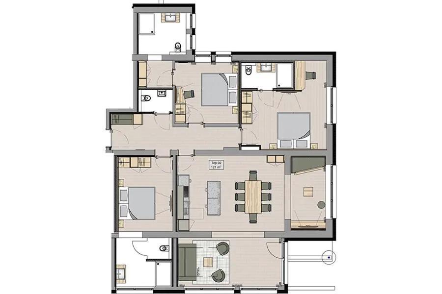 Appartement met 3 Slaapkamers en Uitzicht op de Bergen