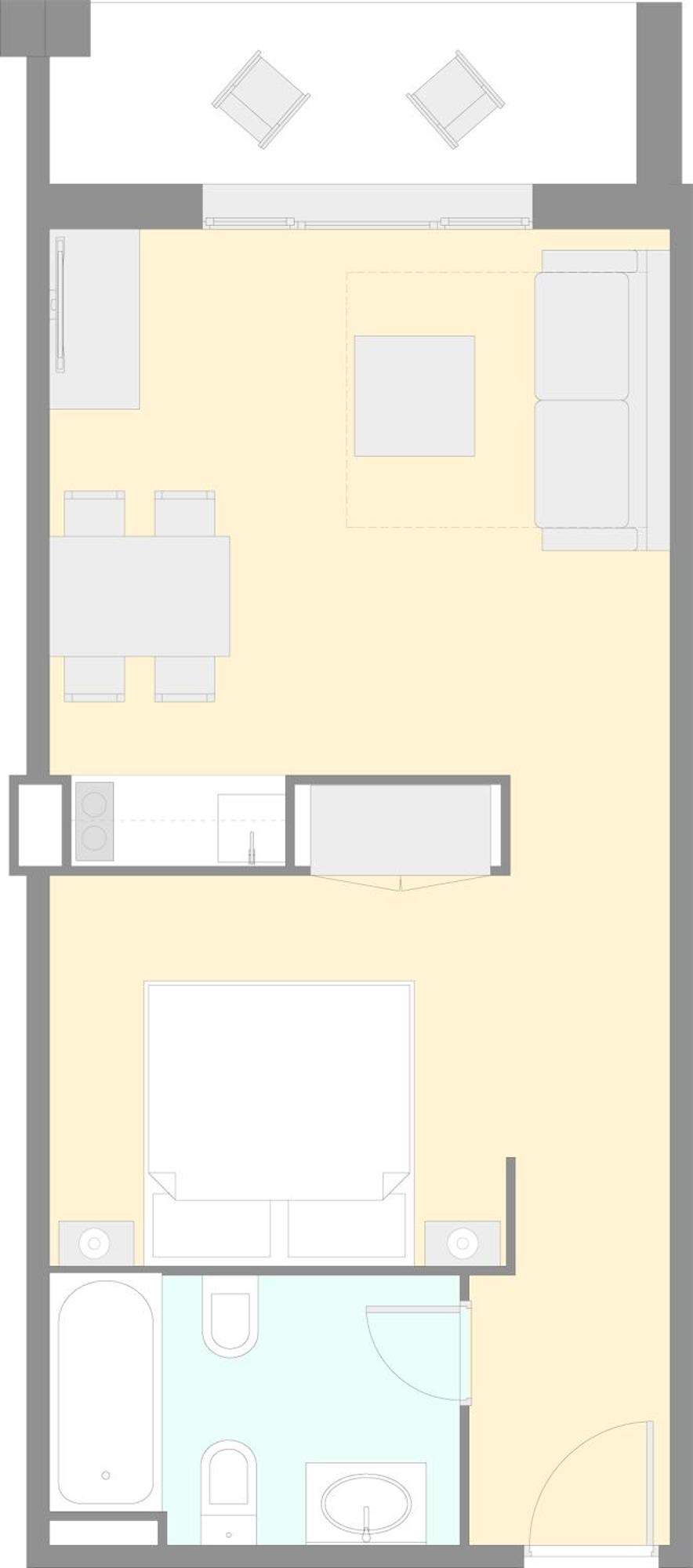 Apartamento con balcón y vistas a la montaña