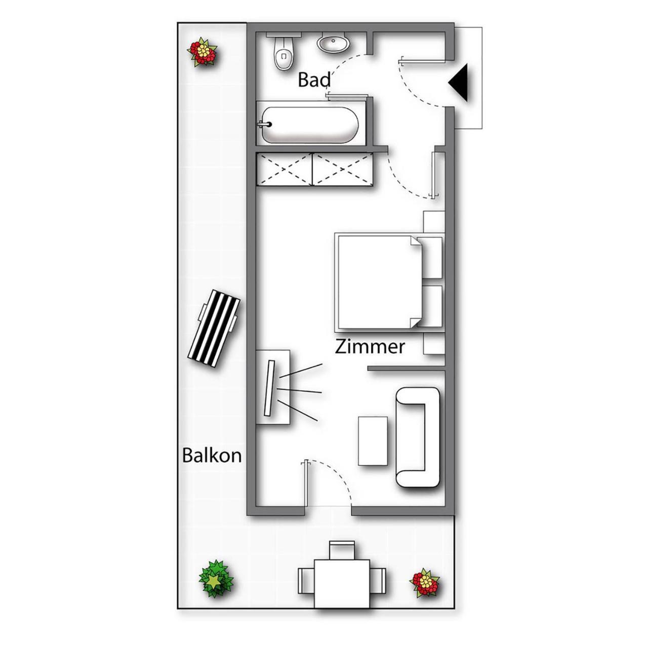 Doppelzimmer mit Balkon