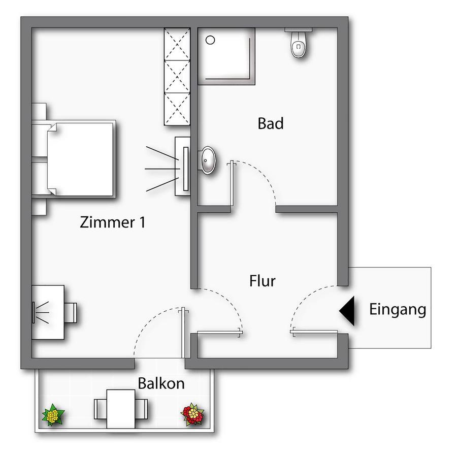 Doppelzimmer mit Balkon