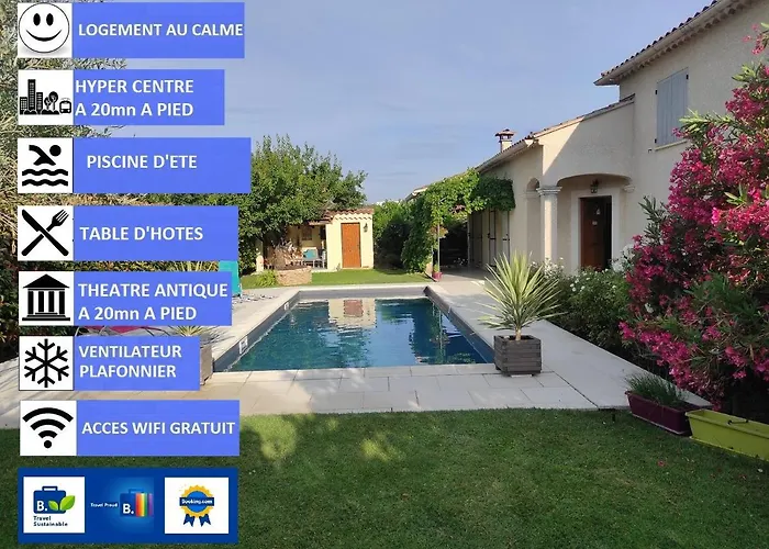 Chambres D'Hotes Et Table D'Hote Vegan Les Jardins De La Meyne Orange 