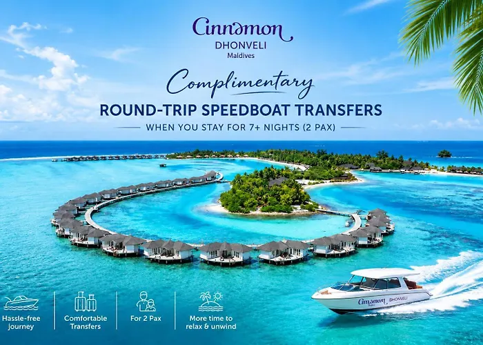 Cinnamon Dhonveli Maldives - Complimentary Speedboat Return For 2 Pax On 7 Nights Or More Stays Valid To 31 Oct 2026 & Up To 2 Kids Stay Free Male